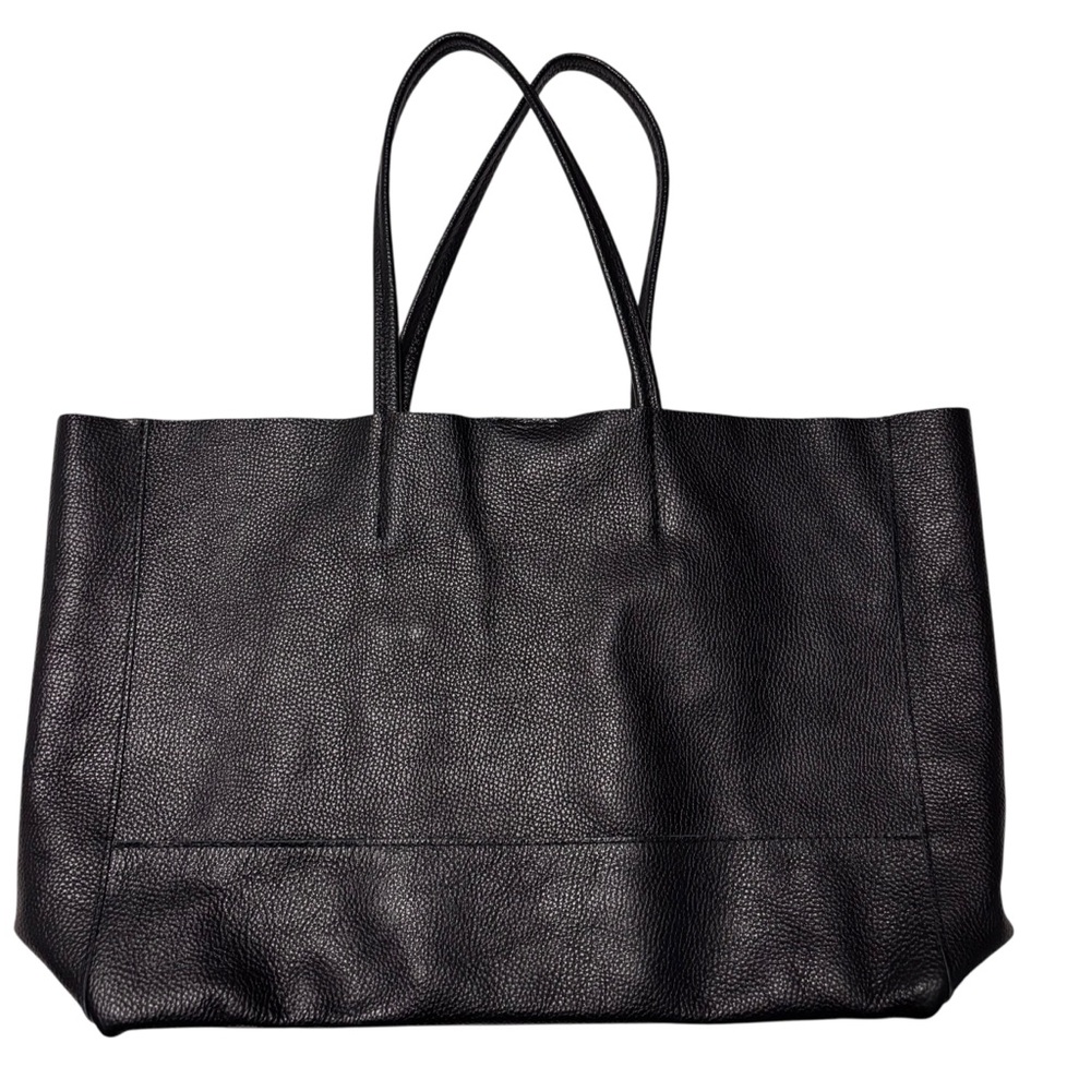 Adoratti Leather Carryall Tote Black Italian Leather NWOT Elegant Tote Bag - Picture 4 of 16